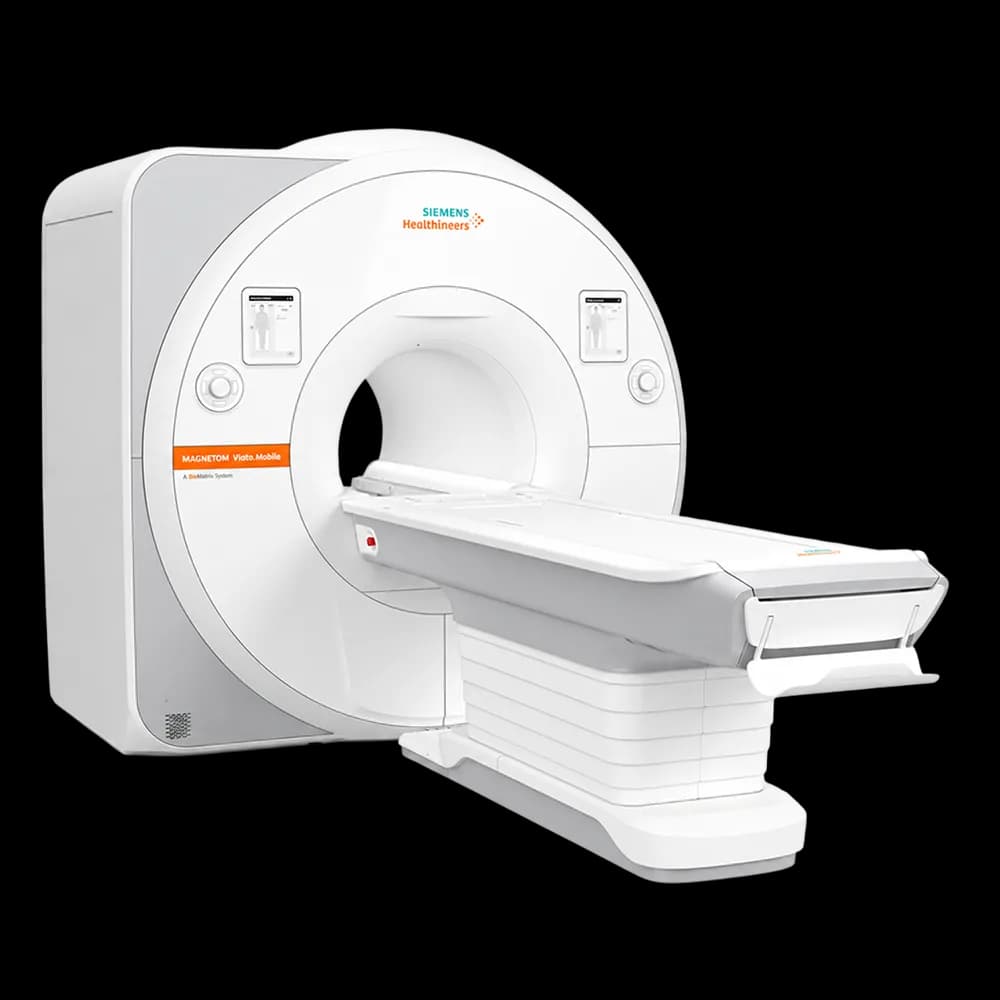 Siemens MAGNETOM Viato.Mobile MRI scanner with patient table